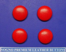 Genuine red leather covered buttons Set of 4 leather buttons 20.5 mm MADE IN USA