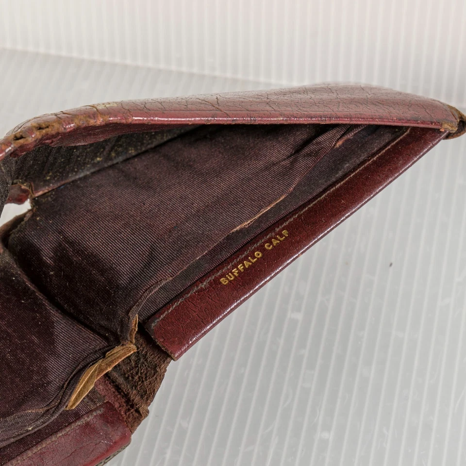 Vintage Swank Mens Brown Billfold Wallet, Genuine Buffalo Calf Leather - Image 4 of 4