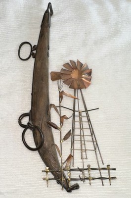 Windmill Metal Wall Sculpture 3D Effect Metallic Finish Farm & Country 30 in