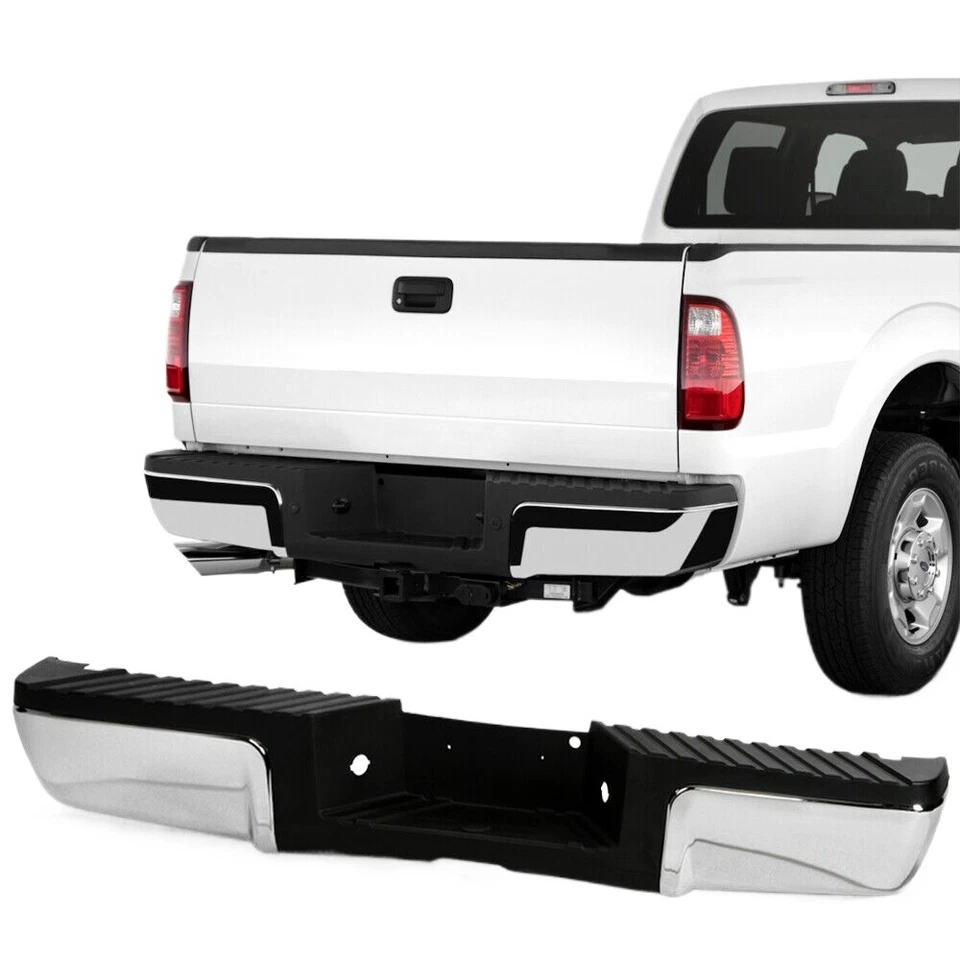 For 2008-2016 Ford F250 F350 F450 Super Duty Chrome Steel Rear Bumper Assembly Foto 2 de 4