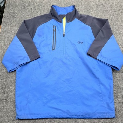 Zero Restriction Tour Series Mens Medium Blue Quarter Zip Golf Windshirt