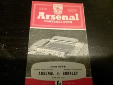 Arsenal v Burnley, Season 1960/61, Division One