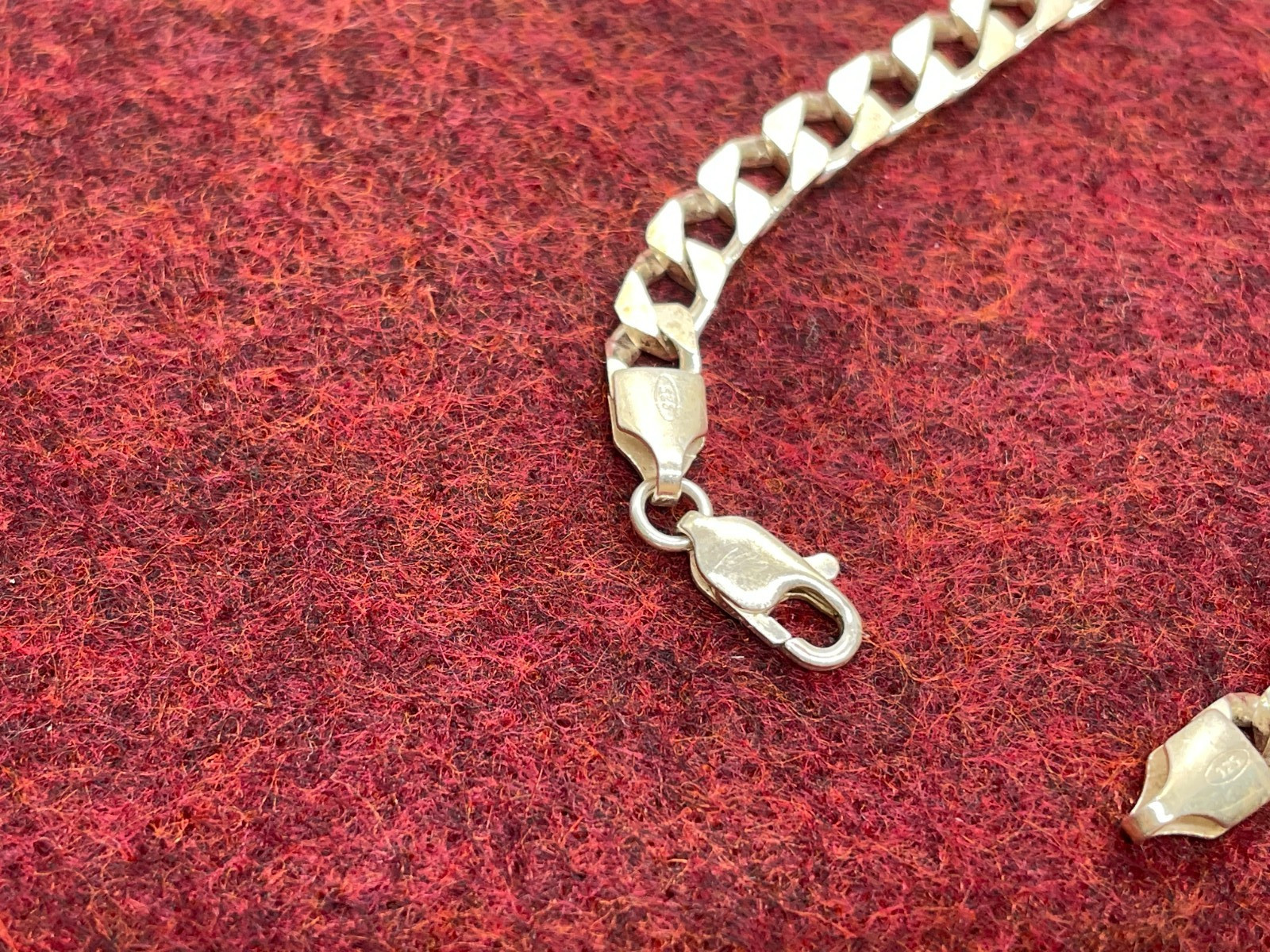 SOLID STERLING SILVER SQUARE FLAT CURB LINK BRACE… - image 3