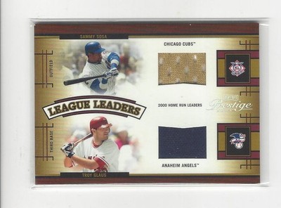 2005 Prestige League Leaders #5 Sammy Sosa/Troy Glaus JERSEY Cubs Angels /250