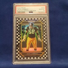 2022 Prizm Silver Checkerboard Jack Lambert Steelers HOF Black White Pop 2