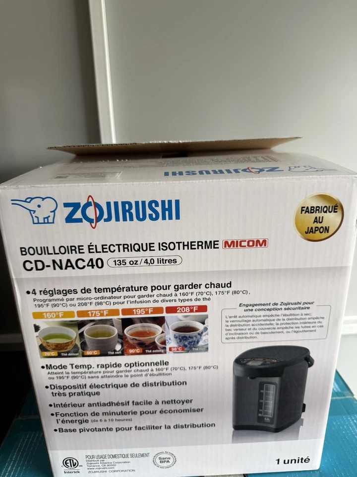 Zojirushi CD-NAC40BM Micom Water Boiler and Warmer 4 Liter Metallic Black - Image 2 of 4