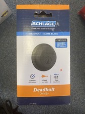 Schlage B60 Matte Black Single Cylinder Deadbolt - Highest Security Durability