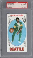1969 Topps NBA #6 LUCIUS ALLEN (RC)  PSA 8 NM/MT Seattle SUPERSONICS / UCLA