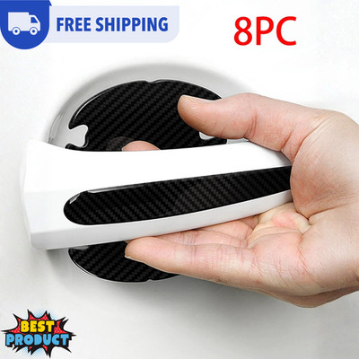 8X Epoxy Scotchgurd Car Door Cup Handle Scratch Protector 3DCarbon Fiber Sticker