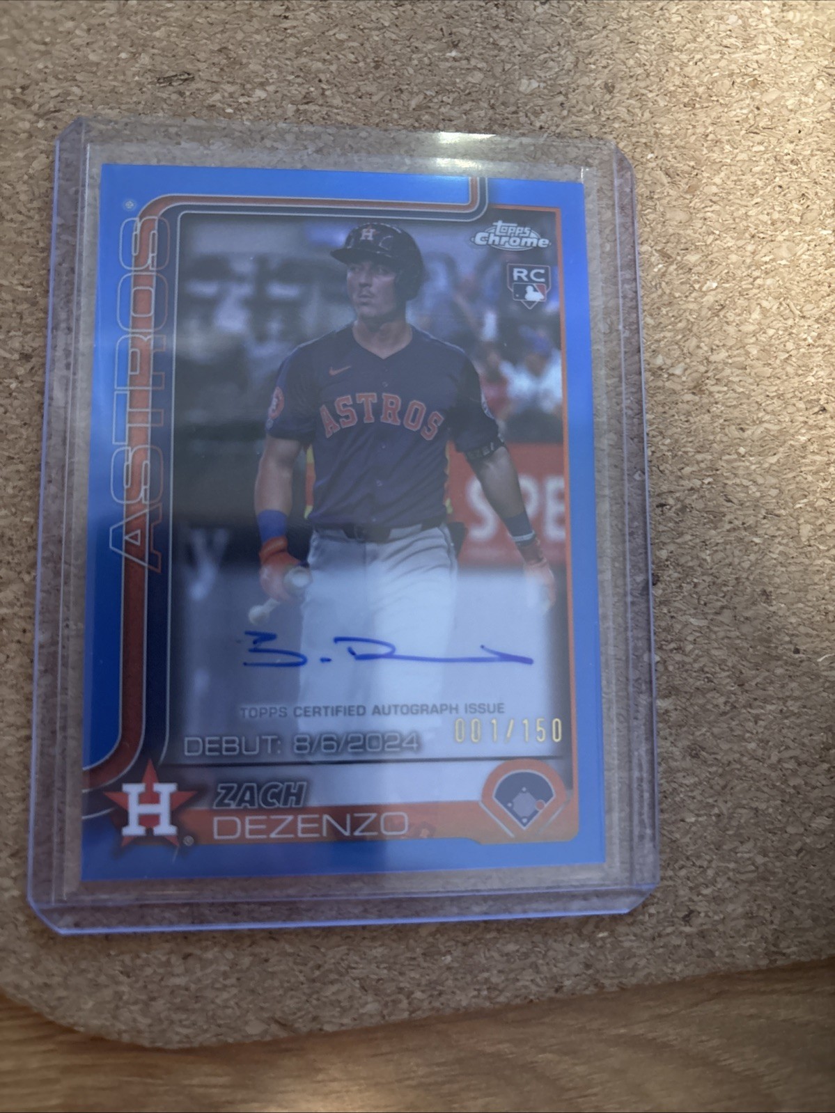 2025 Topps Chrome - Rookie Autographs Zach Dezenzo Blue Refractor /150 (AU, RC)