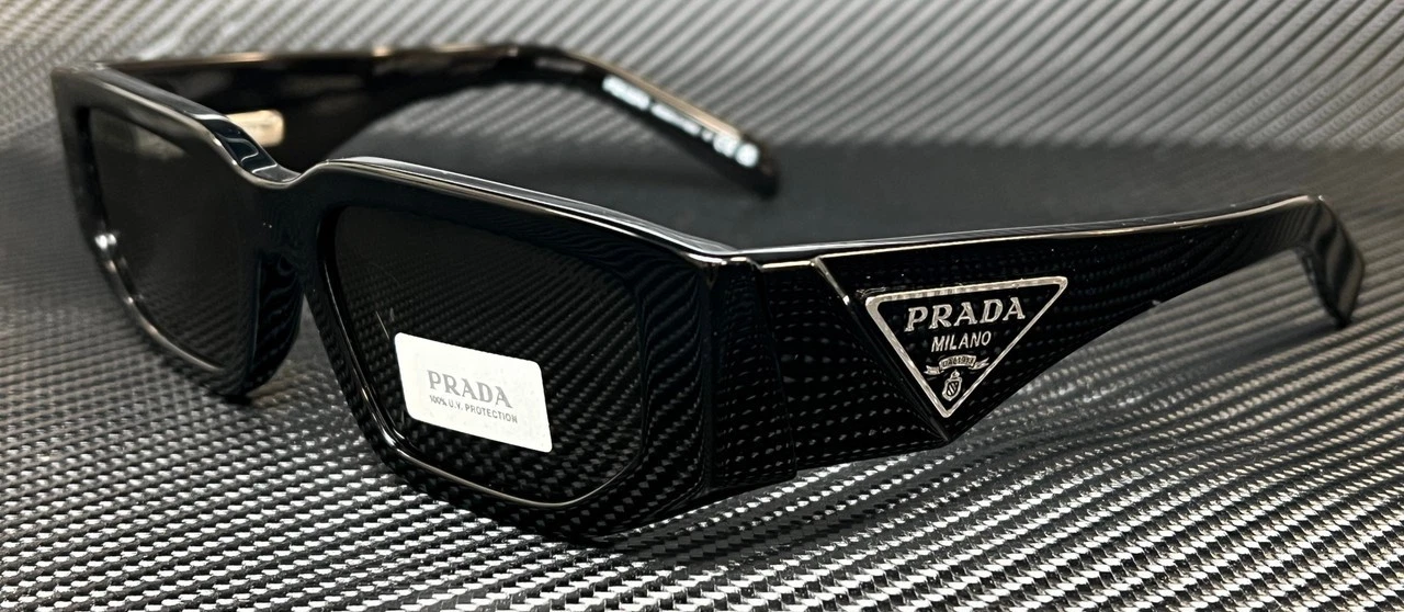 Prada — PRADA PR 09ZS 1AB5S0 Black Grey Men's 54 mm Sunglasses