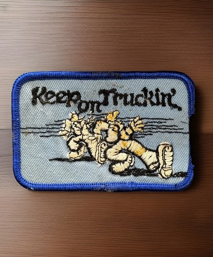 Keep On Truckin' Jacket Patch Robert Crumb Retro Hippie Trucker Vintage 1970s