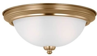 Generation Lighting Geary 2 Light 13'' Bowl Ceiling Satin Brass  77064-848