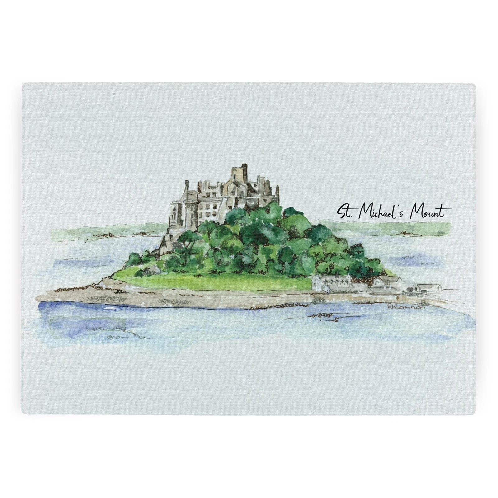 St Michael's Mount Glass Worktop Protector - Textured Chopping Board