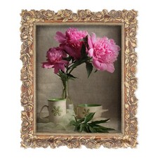Vintage Picture Frames 8x10, Wall and Tabletop Photo Frame with Rose Flower a...
