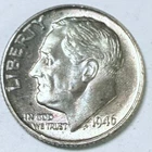 1946 Roosevelt Dime 90% Silver 10C Circulated Coin #6012