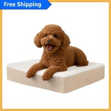 Comfortable Orthopedic Dog Bed 20x15 - Removeable Sherpa Cover for Easy Cleaning