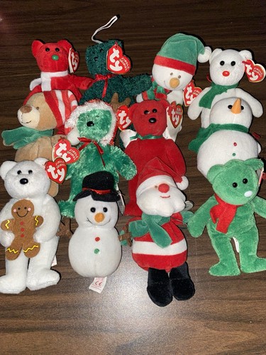 TY Holiday Baby Beanie jingle set, 12 4" beanies for Christmas! MWMT