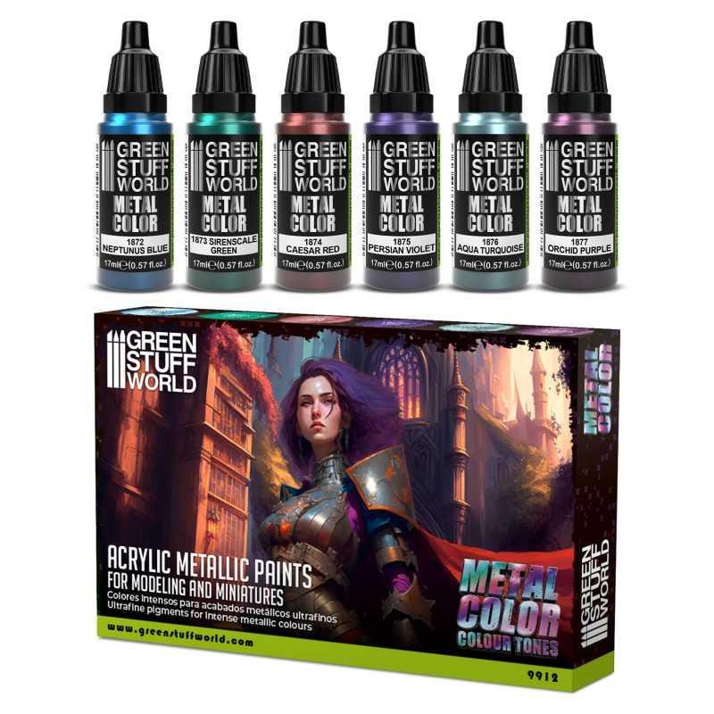 Green Stuff World - 9912 - Metallic Paints Set - Colours