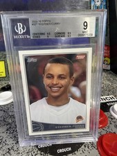 2009-10 Topps Stephen Curry #321 Rookie Card RC Graded BGS 9 MINT Overall 9.125. rookie card picture