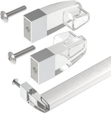 Clear Acrylic Shower Door Towel Bar Brackets Fit for Alumax/Basco Framed Silver