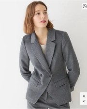 NWT J. Crew Devon Devin Blazer Jacket Sz 12 Drapey Wool Flannel Heather Gray