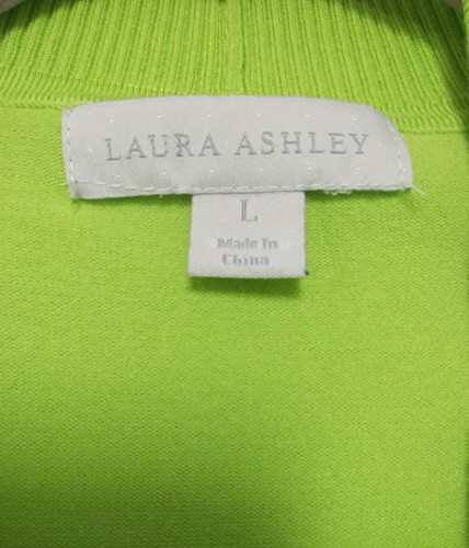 Laura Ashley Women's Open Front Cardigan Sweater Lime Green Stretch Size Large - Picture 6 of 6