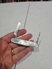 Vintage Victoria Victorinox CRACKED Pearl Handled Classic Swiss Army Knife LOOK!