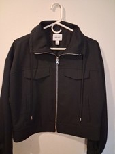 Nine West Women's Dull Black Soft Utility Crop Jacket - Sizes S
