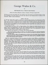 GEORGE WAILES & CO. THIS IS AN UNCOMMON ORIGINAL ARTICLE FROM THE THE NEWCOMEN S