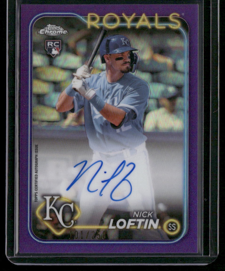 2024 Topps Chrome #RA-NL Nick Loftin Rookie Autographs Purple Refractor #/250