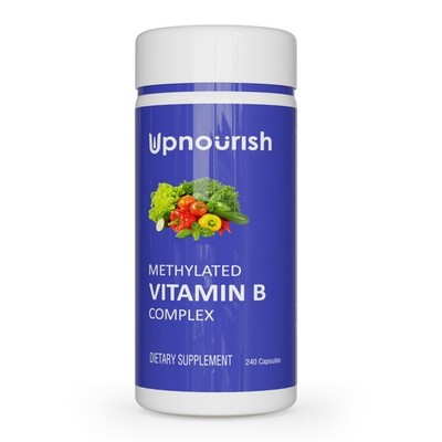 UpNourish Methylated B Complex Vitamins for Women and 240 Count (Pack of 1)