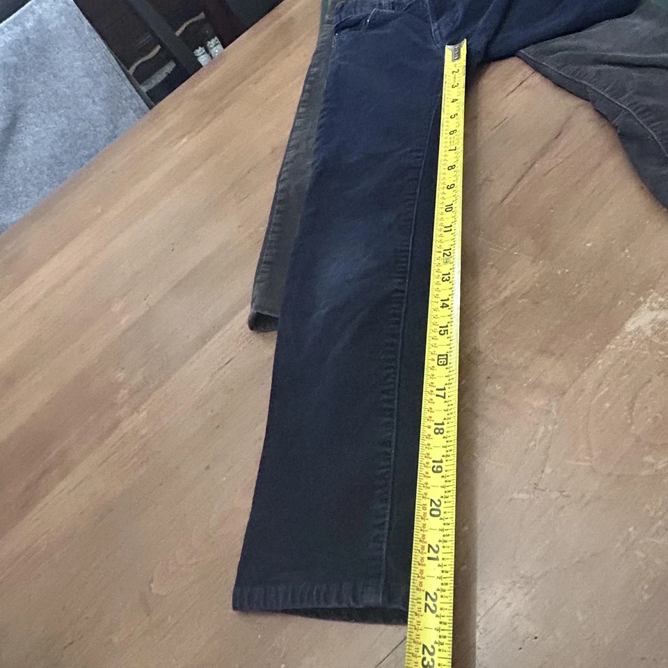 Crewcuts Pants Boys 7 Corduroy Stretch Lot of 3 Navy Gray Green Adjustable Waist - Image 4 of 4