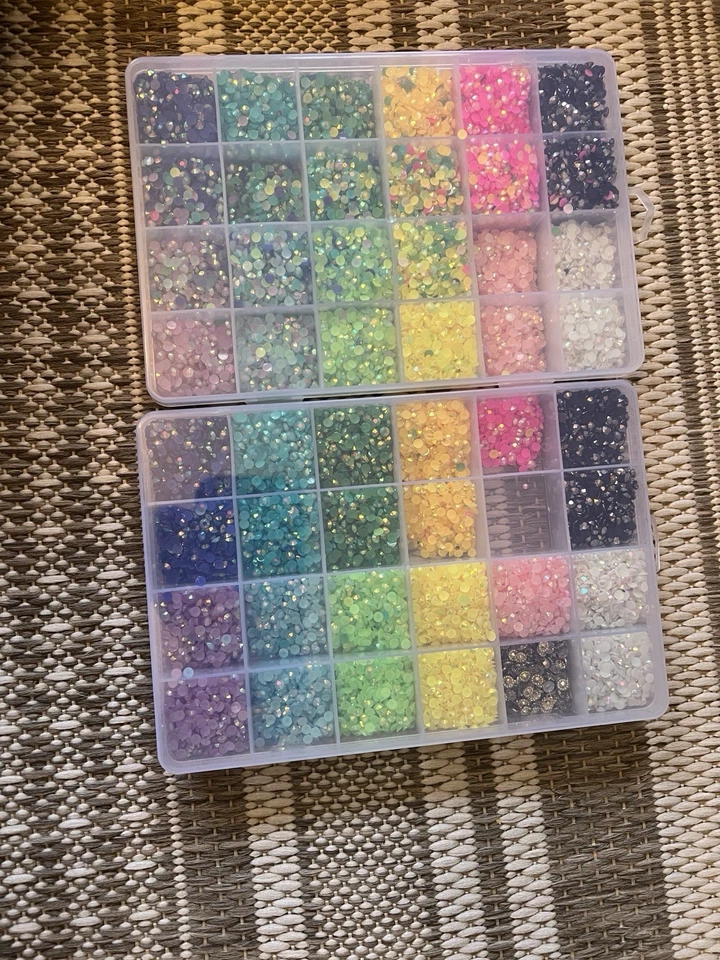 Piedras de imitación de resina de gelatina a granel piedras de respaldo plano gemas de colores diamantes para manualidades Foto 2 de 4