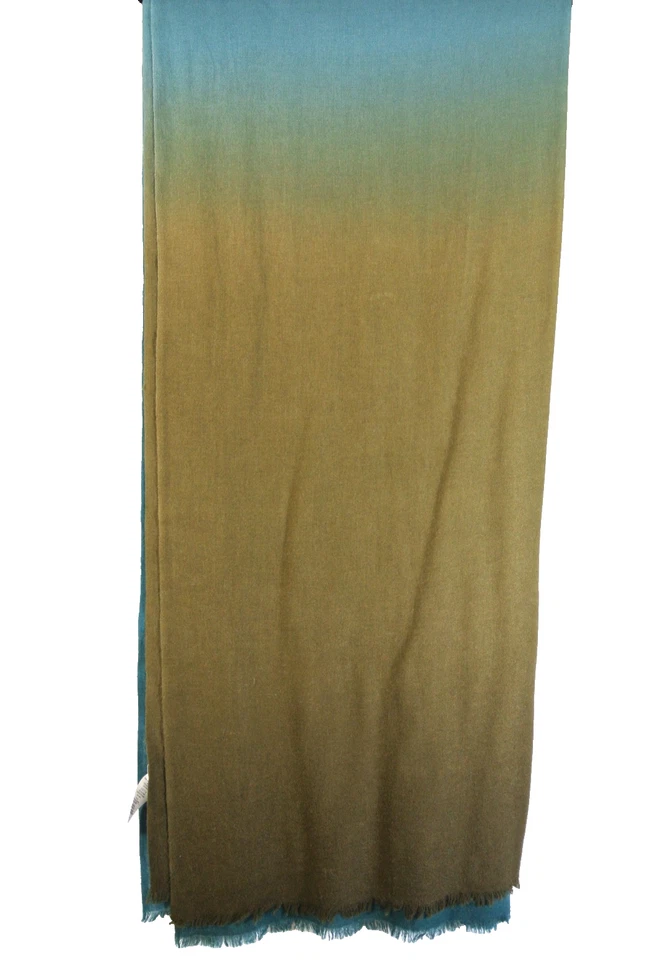 NUEVO, bufanda ligera Vince de cachemir/lana en verde y azul Ombre O/S #SC81 Foto 2 de 4