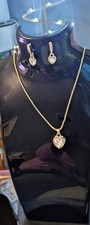 Heart Necklace And Earring Fashion Set