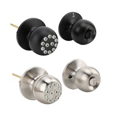 Keypad Door Knob With Lock And Key Round Ball Electronic Entry Door Knob Lock