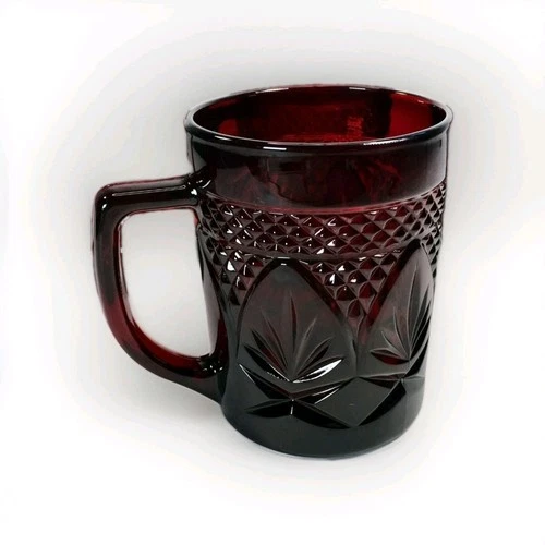 Set of FOUR Cristal D’Arques Durand Luminarc France Ruby Red Old Fashioned Mugs