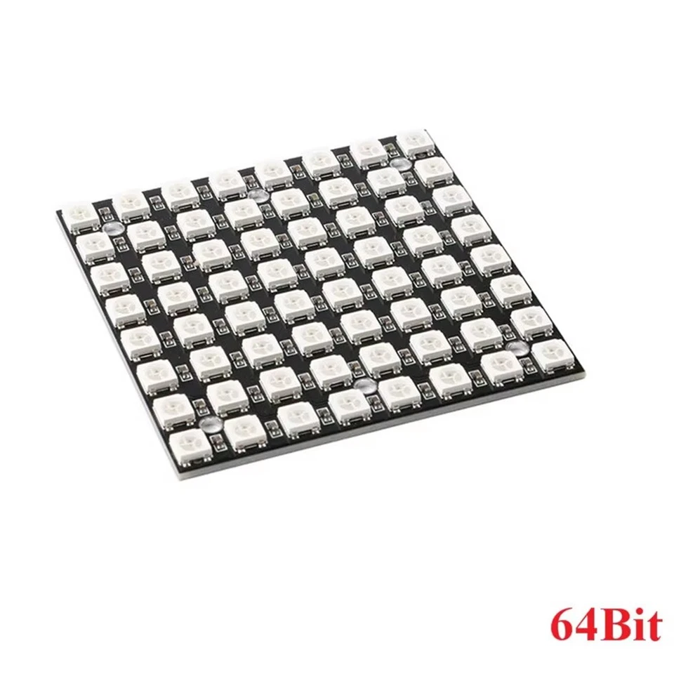 10X(WS2812 LED 5050 RGB 8x8 LED Matrix WS2812B 8x8 64 Bits Full Color 5050 6495 - Photo 4/4