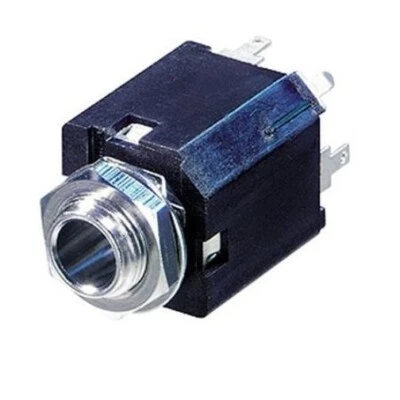 REAN Presa Jack 6,3 da pannello verticale stereo, 5 contatti per circuito stampato