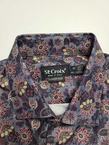 $288 New ST. CROIX Button Front Shirt Men's MEDIUM M 15/15.5 Multicolor FLORAL - Picture 6 of 6