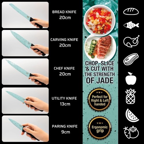 Set de 5 Cuchillos de Acero Inoxidable para Fruta Verdura Queso Pescado Carne - Imagen 2 de 7