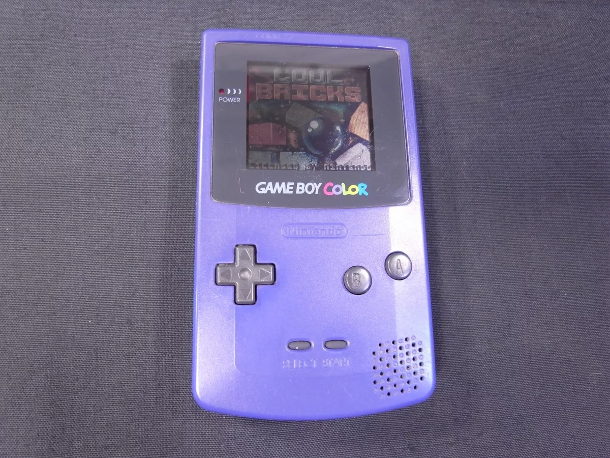 abstrakt svært kæmpe stor NINTENDO GAMEBOY COLOR PURPLE HANDHELD CONSOLE + COOL BRICKS GAME CARTRIDGE  | eBay