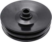 Black GM Chrome Double Groove Power Steering Pump Pulley Key Way Compatible w...