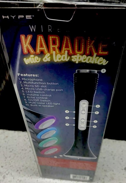 hype wireless karaoke mic & led speaker