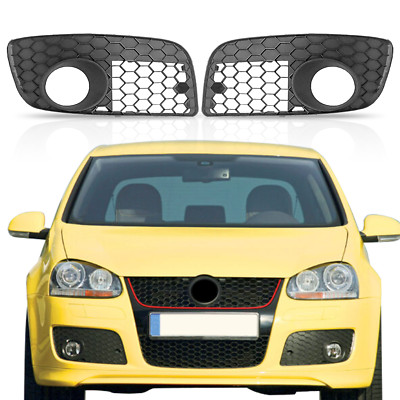 Honeycomb Hex Mesh Fog Light Grilles Pair Set For  VW Mk5 Gti Gli Jetta