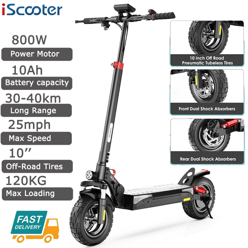 iScooter iX5 Electric Scooter Adult Off-road Electric Scooter Electric Kick  Scooter with Seat 1000W 15AH Battery