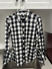 black and white plaid button down shirt