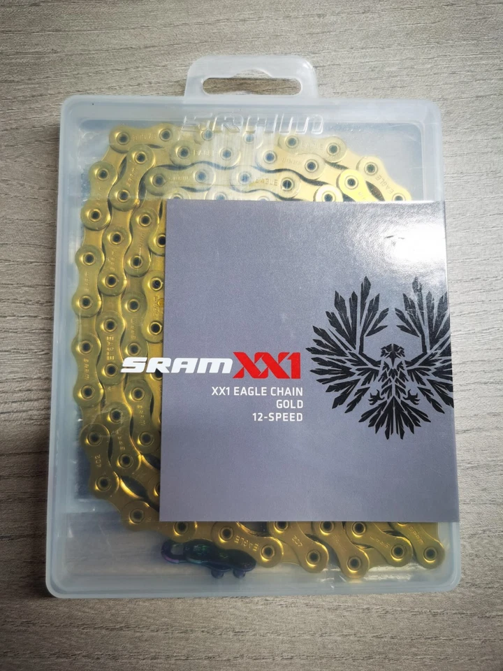 Cadena SRAM XX1 Eagle pasador hueco 12 velocidades - dorado Foto 2 de 3