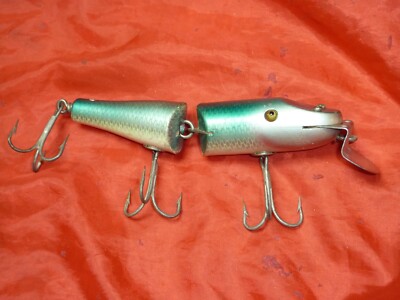 Leurre Vintage Creek Chub Pikie Articulé #7018 Noir - Bois Et Yeux Tacles - USA
